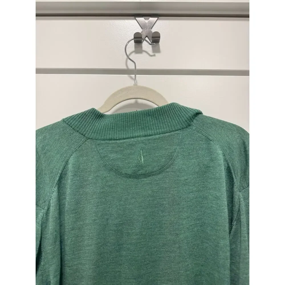 johnnie-O Baron Half Zip Wool Blend Sweater XL Palm Green